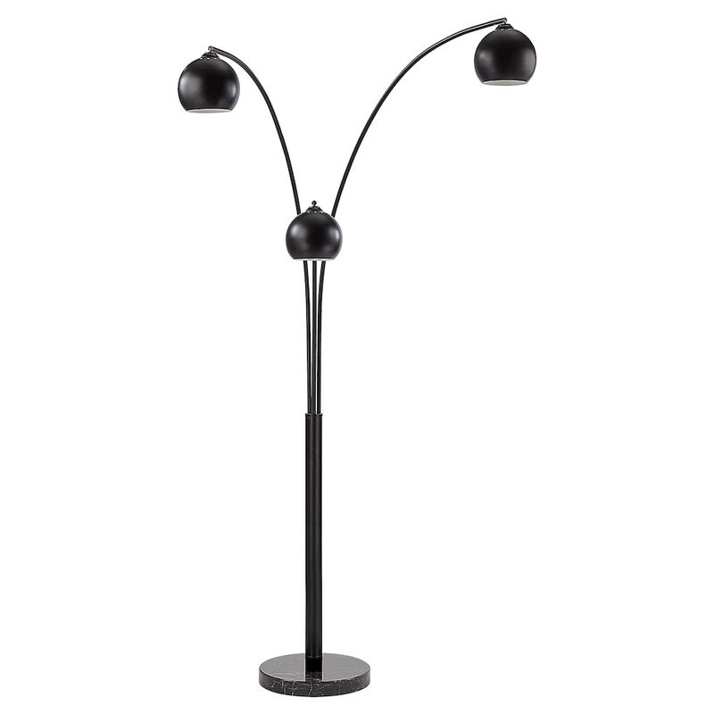 Renwil Folia 87 Tall Matte Black Floor Lamp With Dome Iron Shade