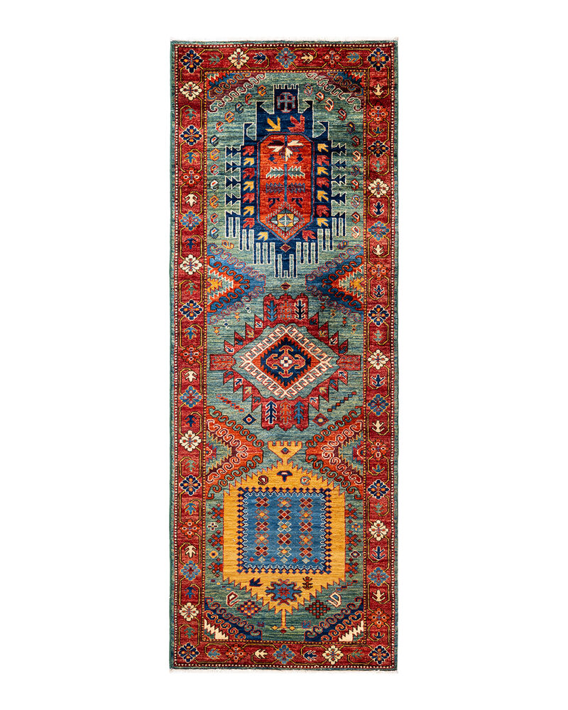 Serapi, One-of-a-Kind Hand-Knotted Area Rug  - Green, 2' 9" x 7' 7" image number 1