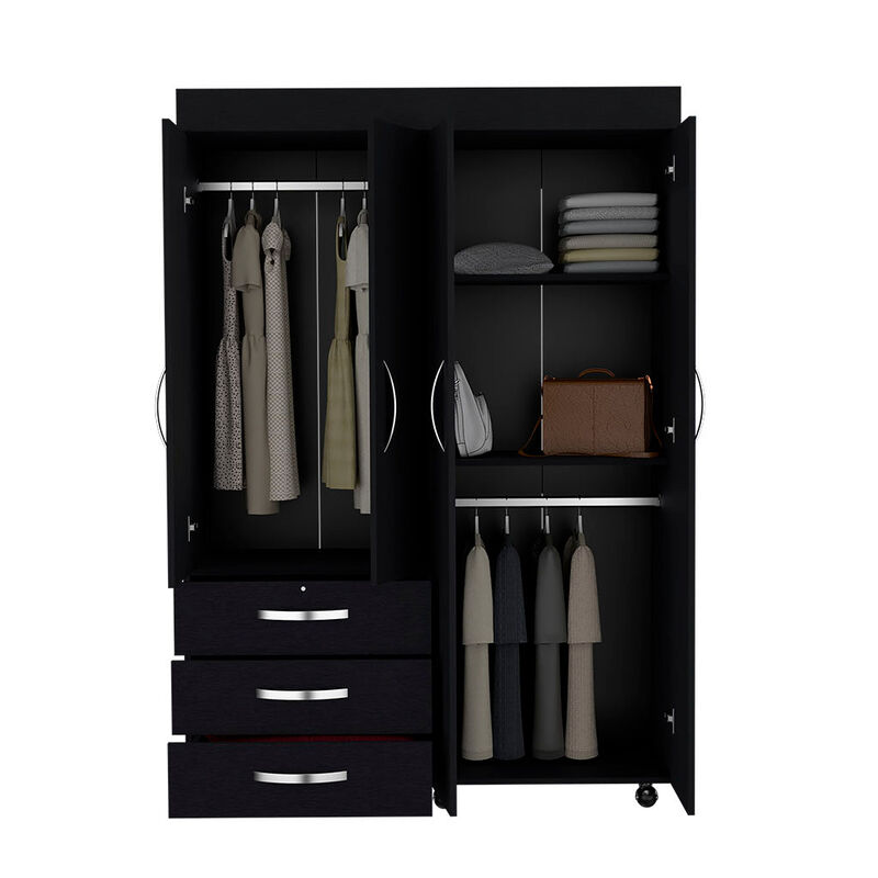 Mobile Armoire Velvet, Bedroom, Black