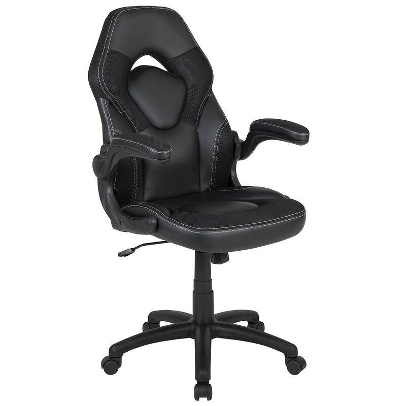 Flash Furniture X10 Gaming Chair Racing Office Computer Swivel Chair, White/Black LeatherSoft image number 0