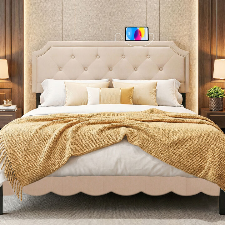 Tufted Bed Headboard for Queen and Full Size Beds with Upholstered Design