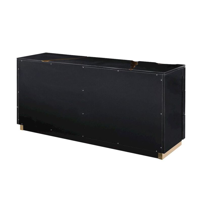 Modern Lacquered Dresser with Striking Crack Accents and Base image number 3