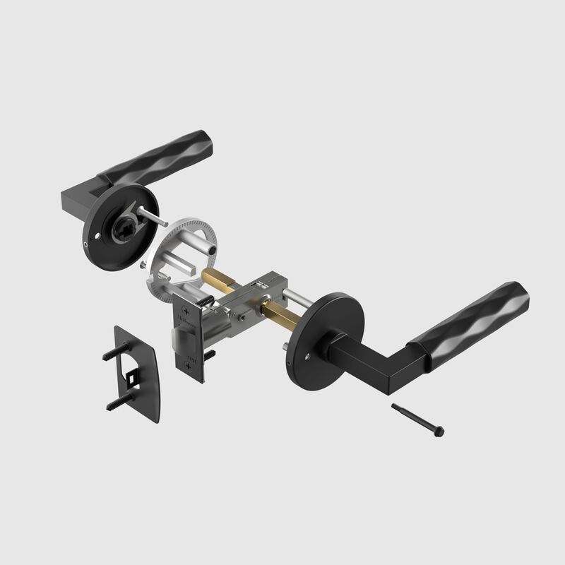 Hailey Combined Heavy Duty Modern Interior Door Handle with Concealed Screws (Privacy/Passage) image number 2