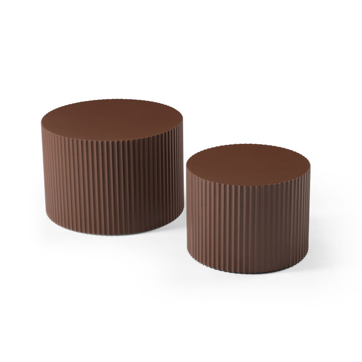 Nesting Table Set of 2, MDF Coffee Table set for Living Room/Leisure Area,Brown