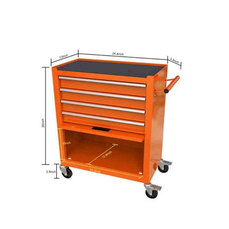 4-Drawer Rolling Tool Cart with Wheels Mobile Storage Organizer for Garage & Workshop