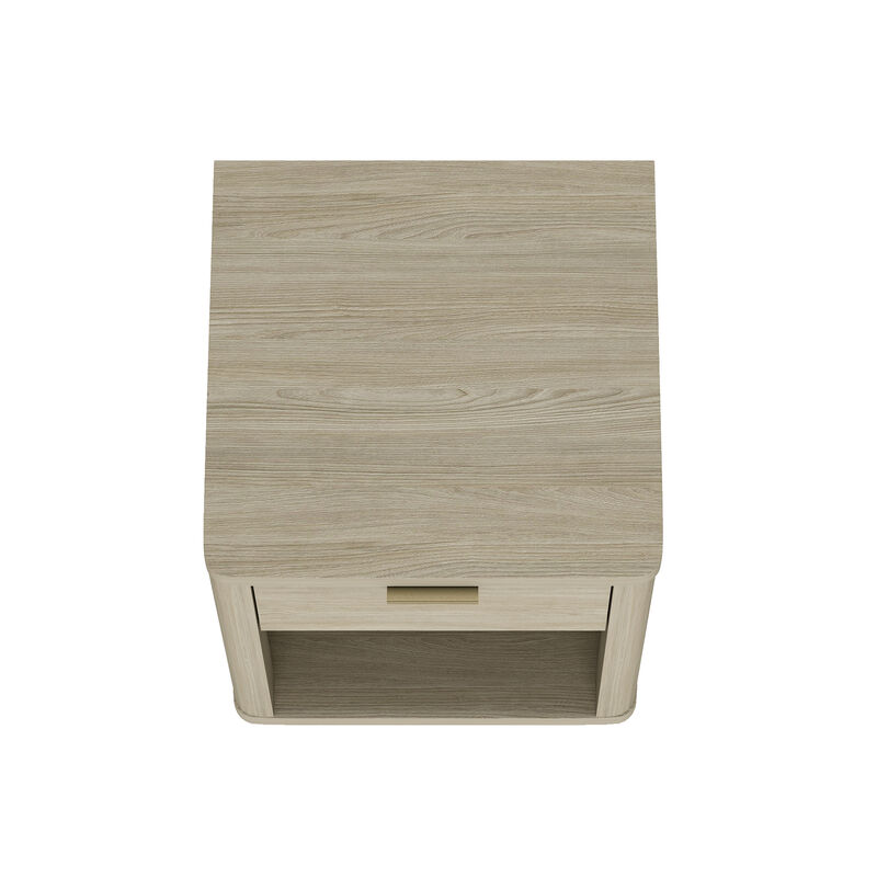 Evelyn Narrow 1-Drawer Nightstand in Gray