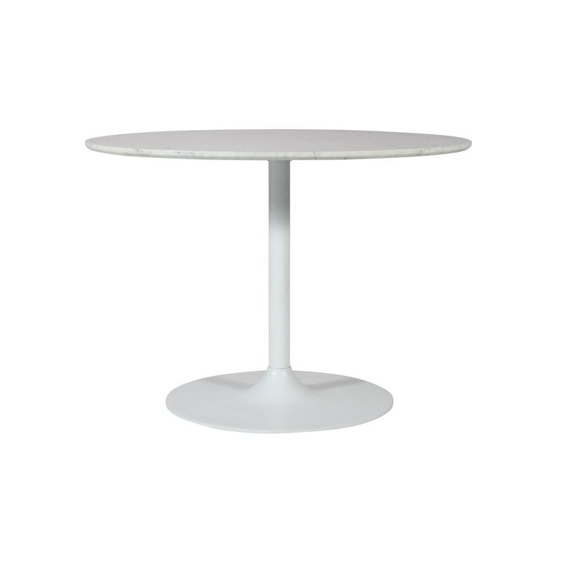 Jofran Rowan 42 Modern Luxury Pedestal Round Marble Dining Table