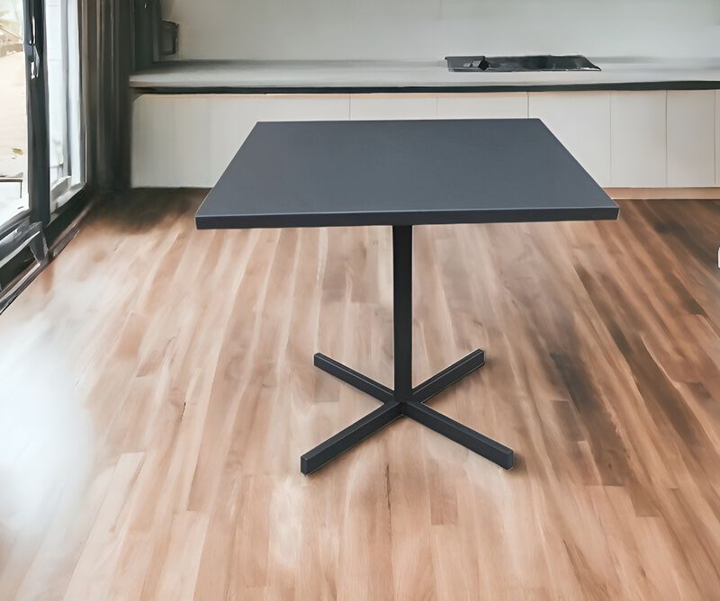 Square Aluminum Pedestal Dining Table with Sturdy Base for Kitchen or Dining Room