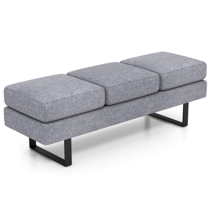 Hivvago Waiting Room Bench Seating Long Bench with Metal Frame Leg