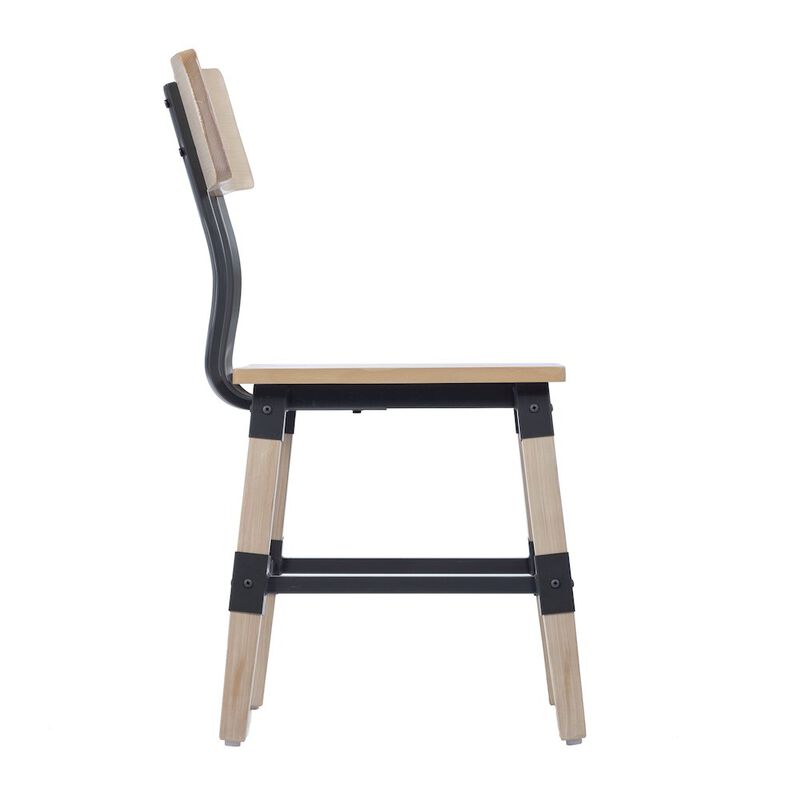 Flash Furniture Jackson 2 Pack Rustic Antique White Industrial Wood Dining Chair image number 5