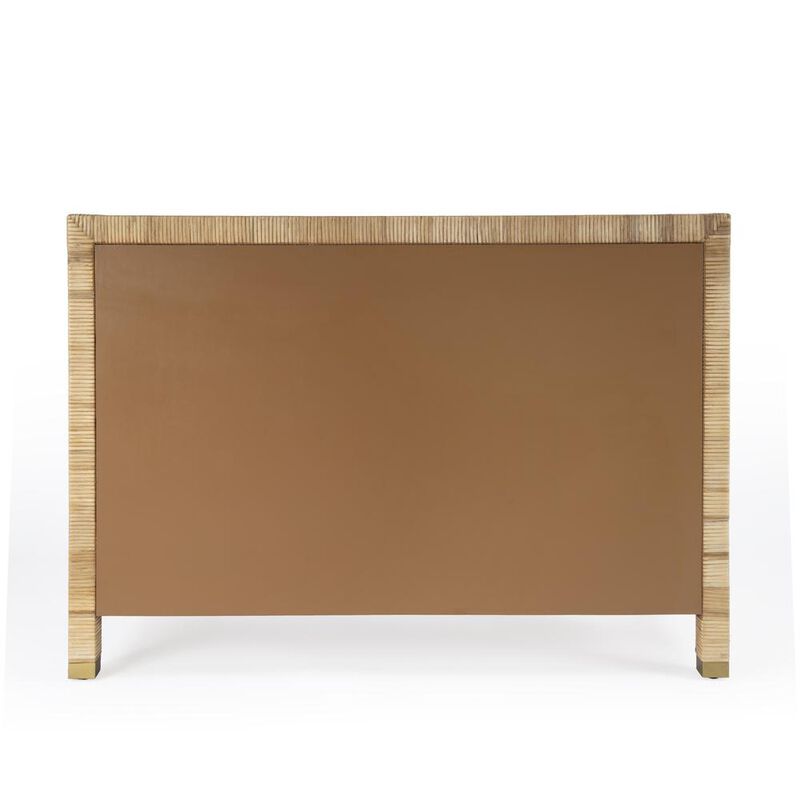 Butler Specialty Corfu 6 Drawer Natural Rattan Double Dresser, Natural and White image number 5