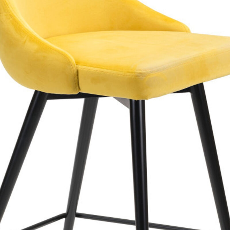 Hivvago 26 Inch Yellow And Black Steel Low Back Counter Height Bar Chair