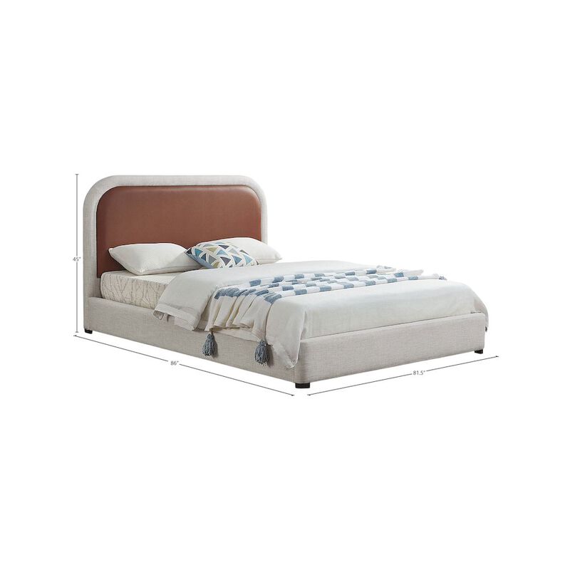 Meridian Furniture Blake Brown Vegan Leather King Bed