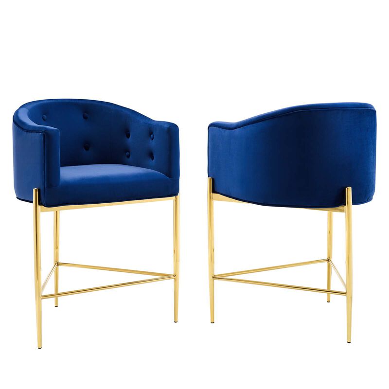 Savour Tufted Performance Velvet Counter Stool Set of 2 image number 0