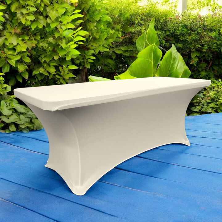 Wrinkle Resistant Rectangular Spandex Tablecloth for Banquet and Display Tables