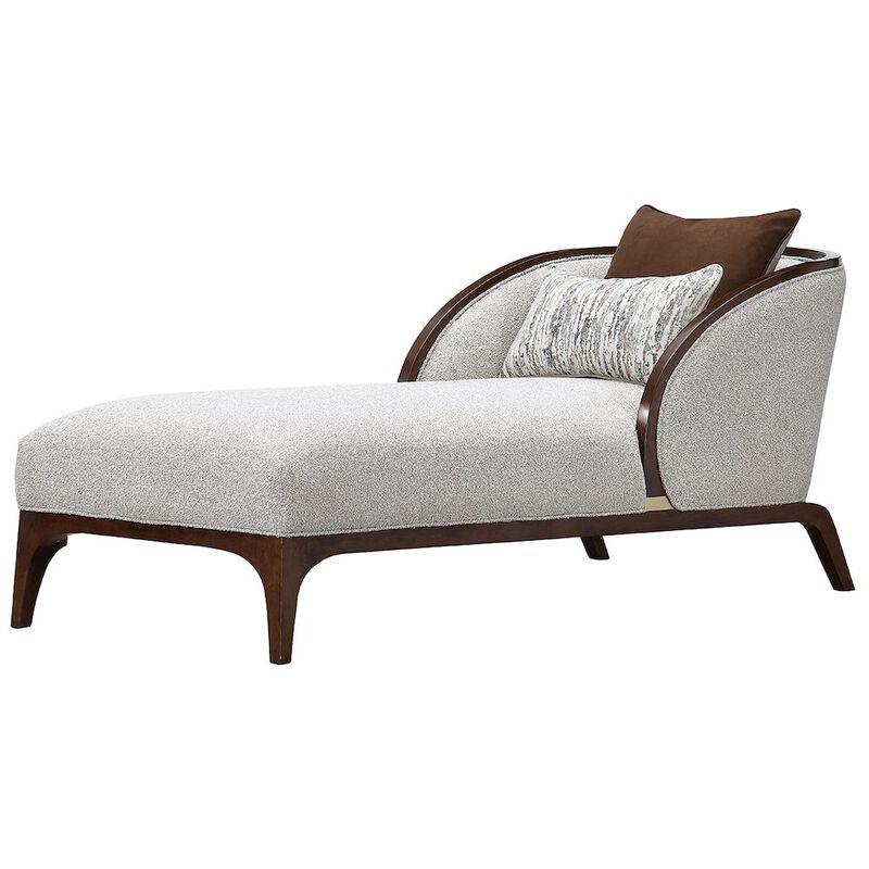 Michael Amini Houston Chaise - Pebble/Walnut image number 0