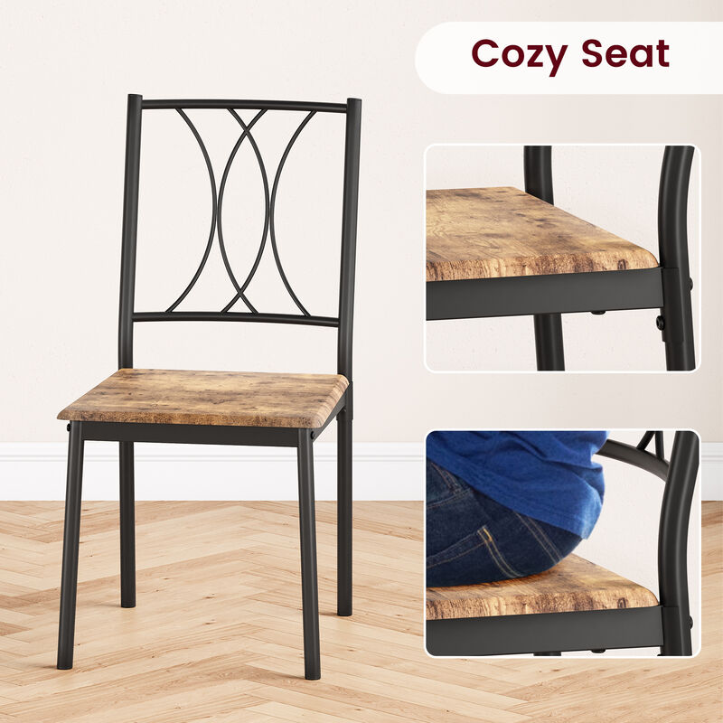 Space-Saving 5-Piece Dining Set for 4 &ndash; Rectangular MDF Table & Upholstered Chairs &ndash; Metal Frame &ndash; Ideal for Small Apartments image number 2