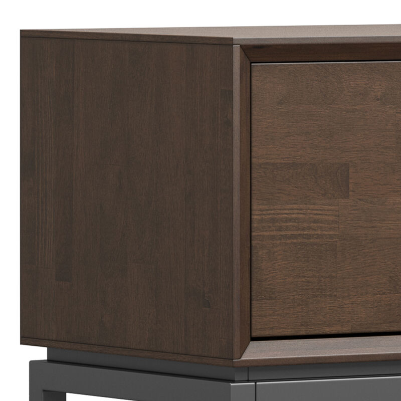 Banting SOLID HARDWOOD 72 inch Wide Modern Industrial TV Media Stand in Walnut Brown For TVs up to 80 inches