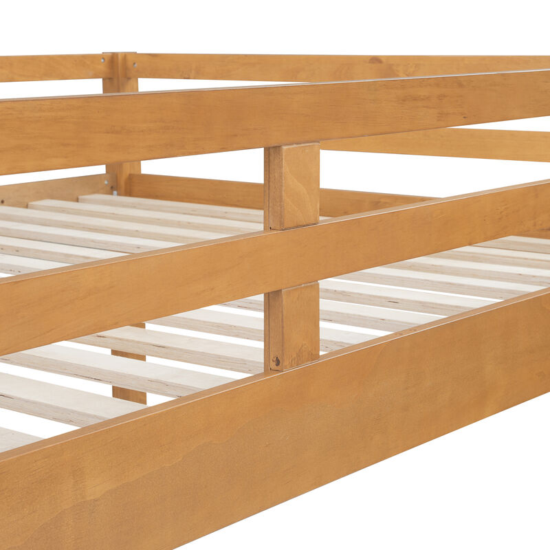 Merax Wood Queen Size Bunk Bed with Ladder