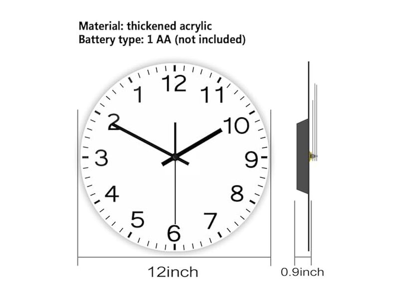 Run Backwards Arabia Anticlockwise Reverse Wall Clock 12 Inch Silent Acrylic image number 1