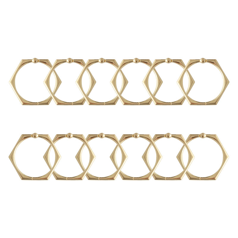 Utopia Alley Rust-Proof Zinc Hexagon-Shaped Shower Curtain Hooks with Clasp Closure, Shower Hooks Hangers for Bathroom, Kitchen Utensils, Curtains, Clothing, Towels etc - Set of 12 image number 3