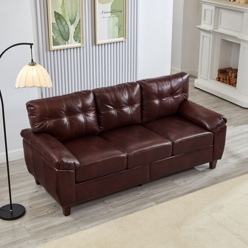 Buldef Breathable Faux-Leather Sofa image number 2