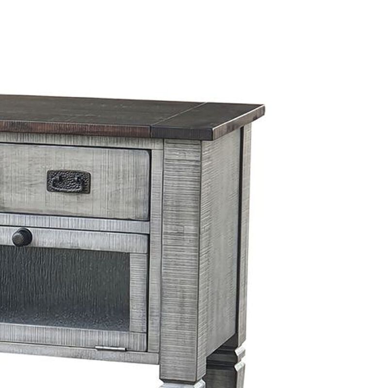 Camie Sideboard Server, Drop Down Drawers, Waterfall Brown Gray Mahogany image number 2