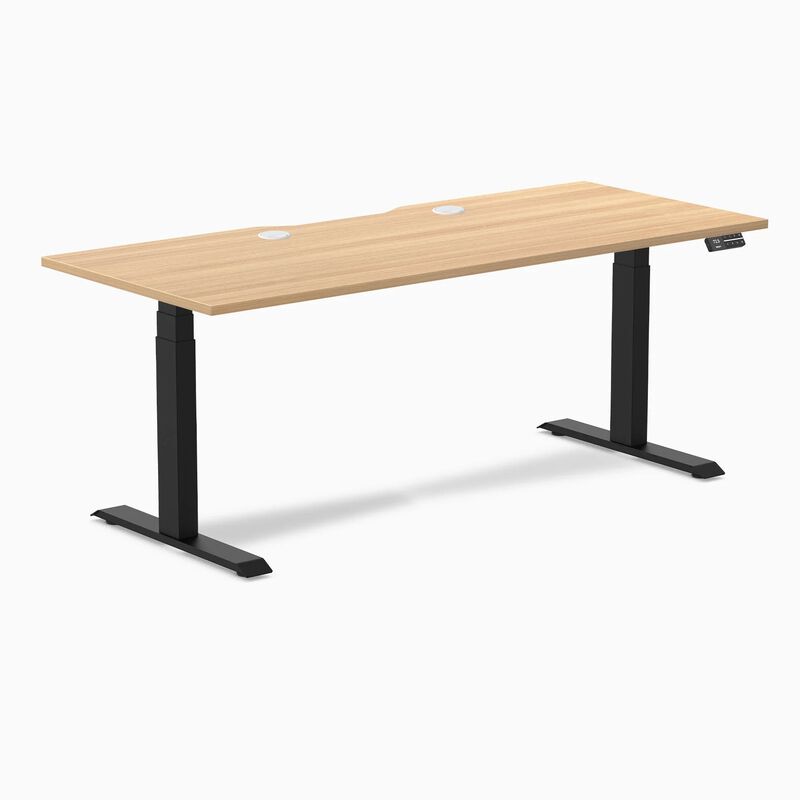 Desky Dual Scalloped Laminate Sit Stand Desk image number 0