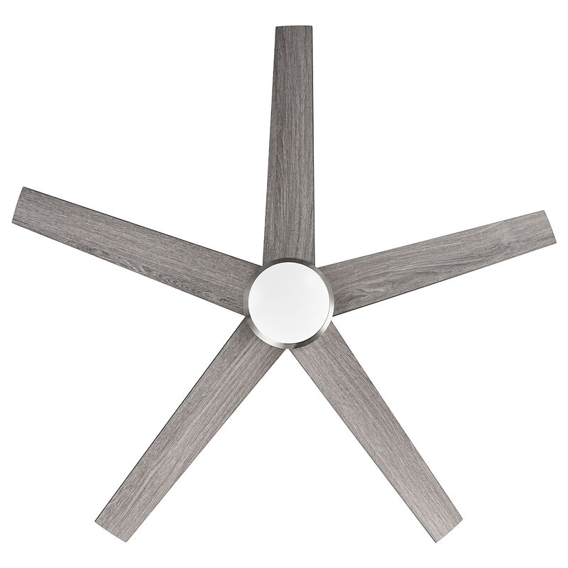 52" Satin Nickel Modern Flush Mount Dimmable Reversible 5 Blades Hugger Ceiling Fan with APP Control and Remote image number 6