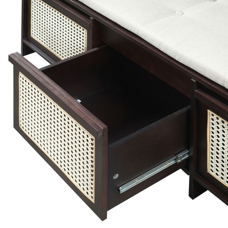 Seckbo Retro Button Tufted Upholstered Storage Bench image number 8
