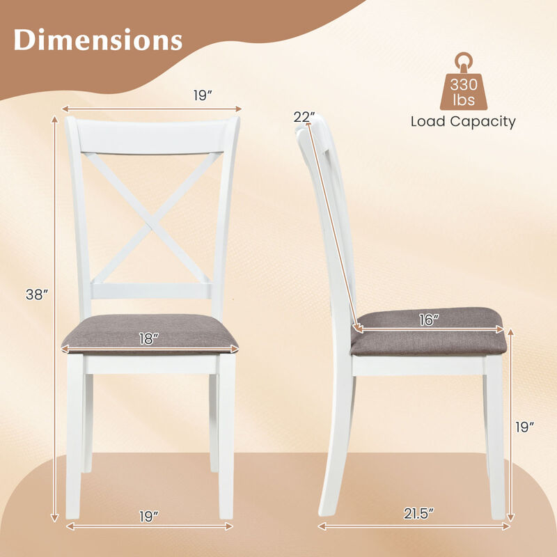 Set of 4 Dining Room Chairs with Rubber Wood Frame and Padded Seats image number 2