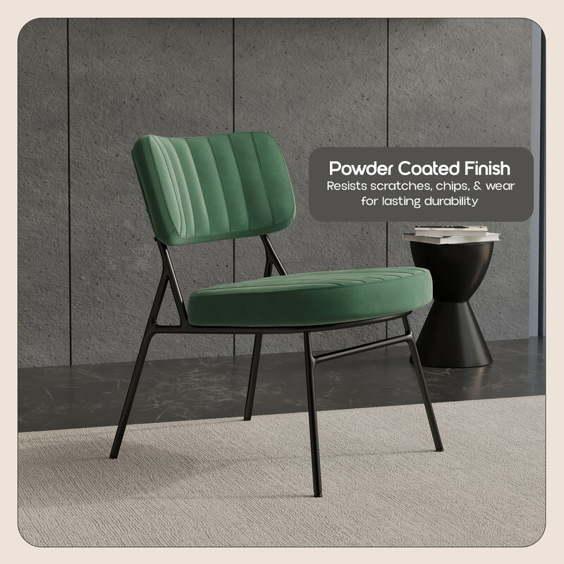 LeisureMod Marilane Velvet Accent Chair with Cushioned Upholstery &ndash; Comfortable, Stylish Chair for Living Rooms, Offices, Lounges, and Modern Spaces