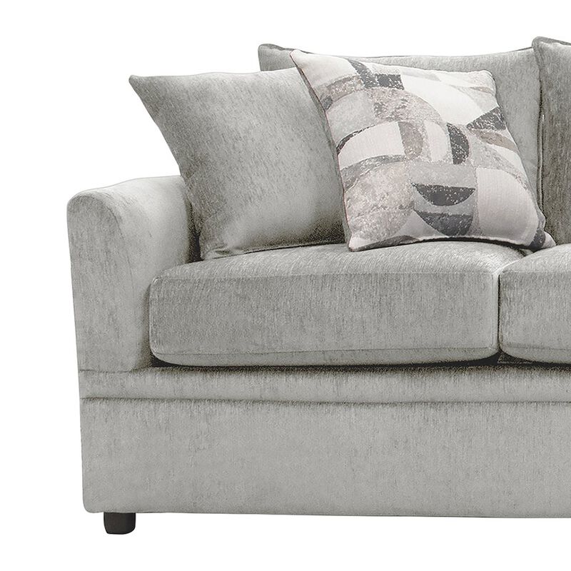 New Classic Furniture Sylvie Polyester Upholstered Sofa in Light Gray
