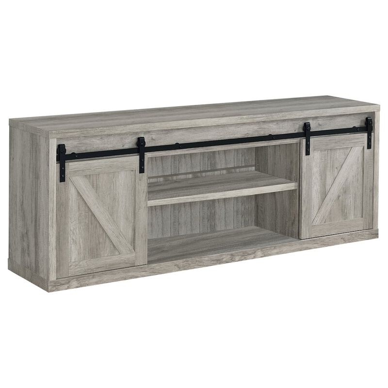 Coaster Co. of America Brockton 2-door Engineered Wood 71 TV Stand Grey Driftwood