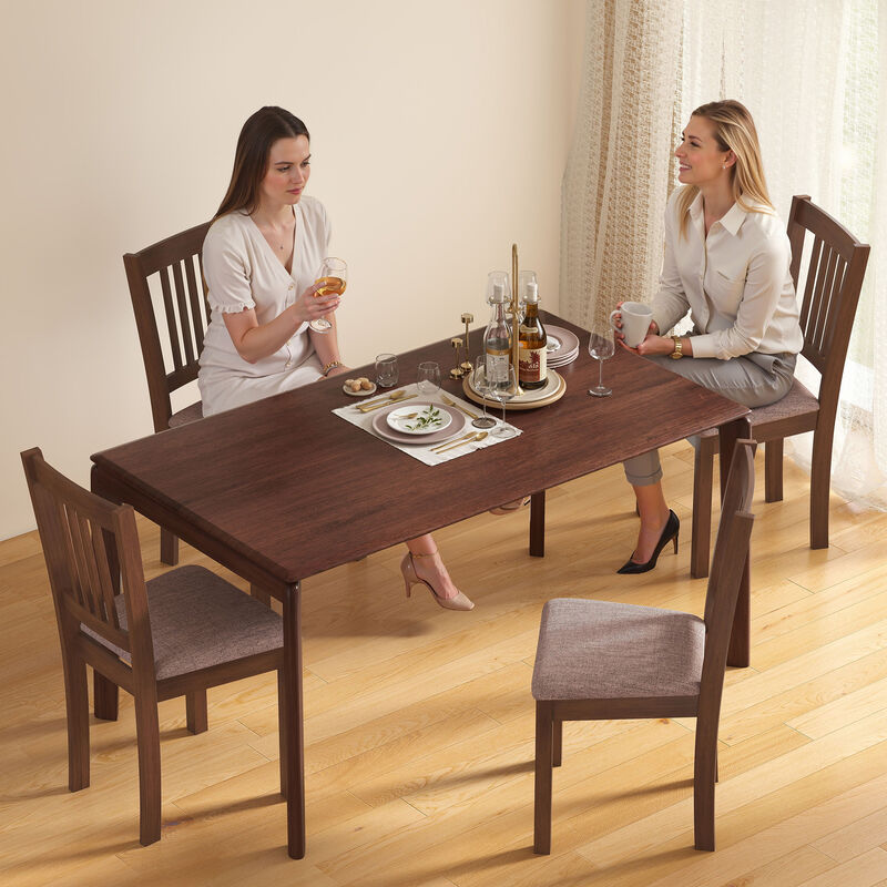 Hivvago Kitchen Chairs Set of 2 with Rubberwood Legs image number 7