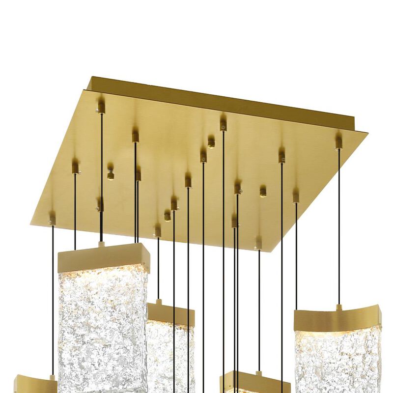 Lava Integrated LED Brass Chandelier