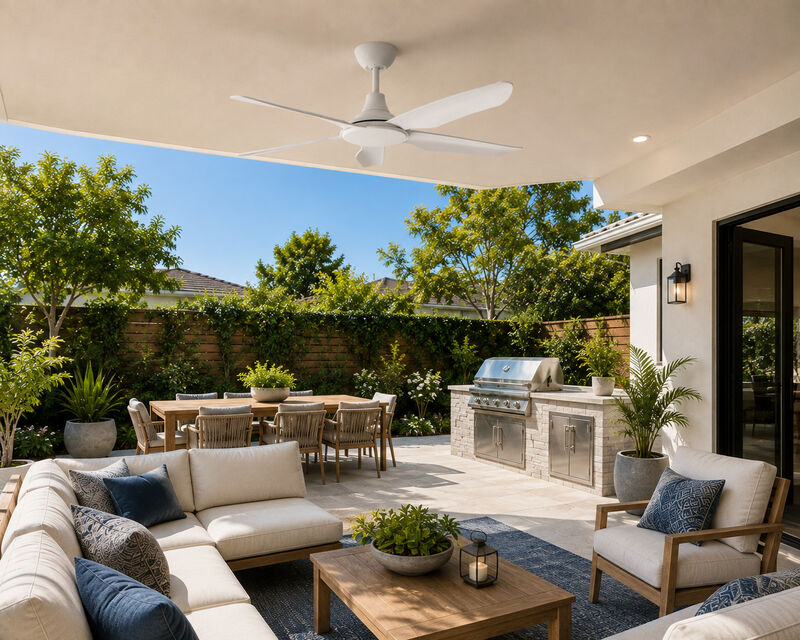 ENLIGHT 56" Smart DC Ceiling Fan, IP66 Outdoor/Coastal Rated, Matter Smart Home Integration, 5 Blades image number 3