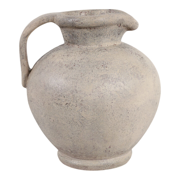 15x13" Terracotta Pitcher Vase, Ivory
