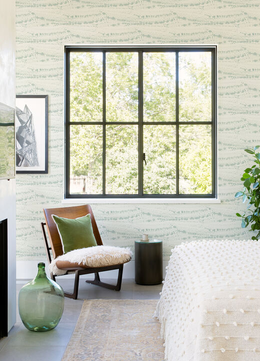 Rannell Aqua Abstract Scallop Wallpaper (Set of 2)