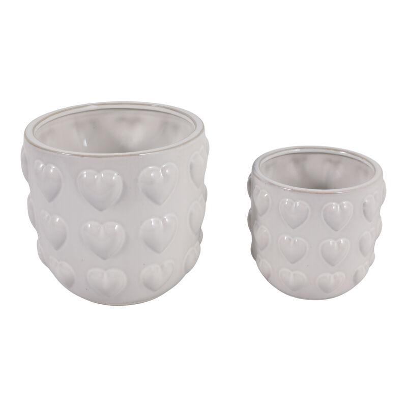 S/2 6/8" Hearts Planters image number 2