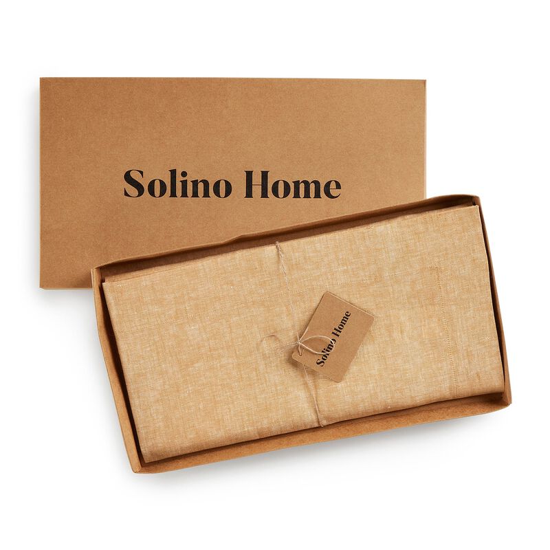Solino Home Athena 100% Linen Table Throw &ndash; Handcrafted, Machine Washable, Perfect for Holiday and Everyday Dining