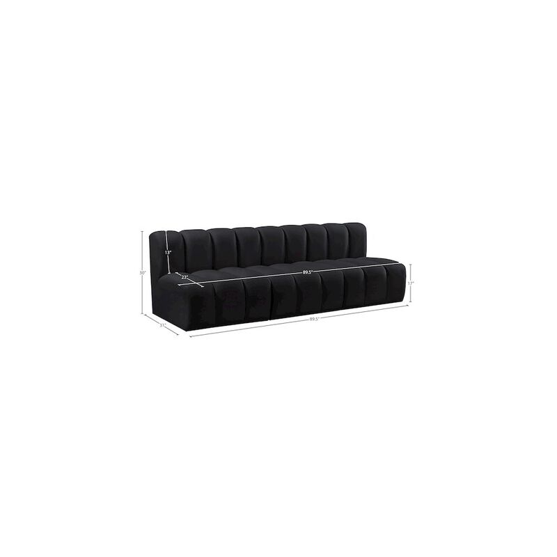 Meridian Furniture Arc Black Velvet Modular Sofa