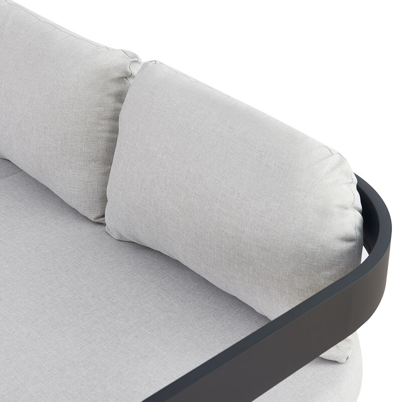 Christopher Knight Home Ulvaro 76.75" Modern 3-Seater Aluminum Outdoor Sofa with Cushions image number 7