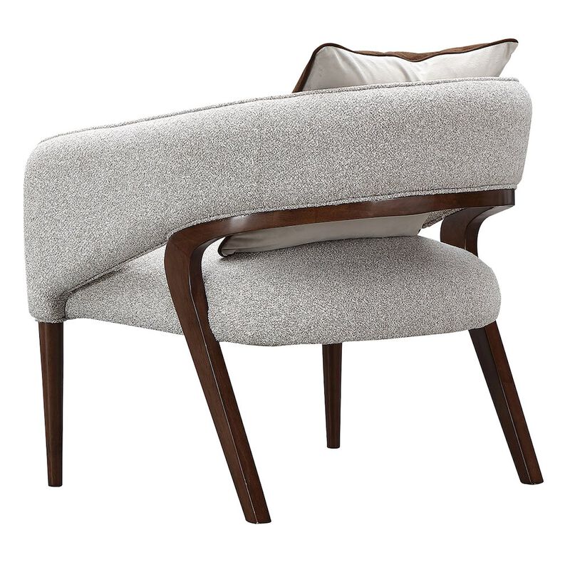Michael Amini Houston Accent Chair - Pebble/Walnut