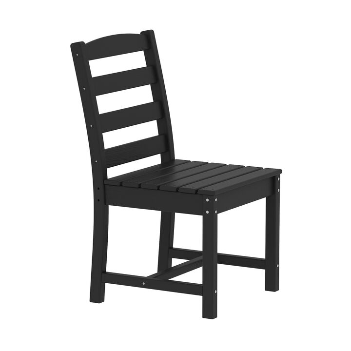 FUFU&GAGA Patio Dining Chair, No Armrests, Waterproof & UV Resistant, Outdoor Furniture (18.5" W x 18.9" D x 34.2" H),Grey