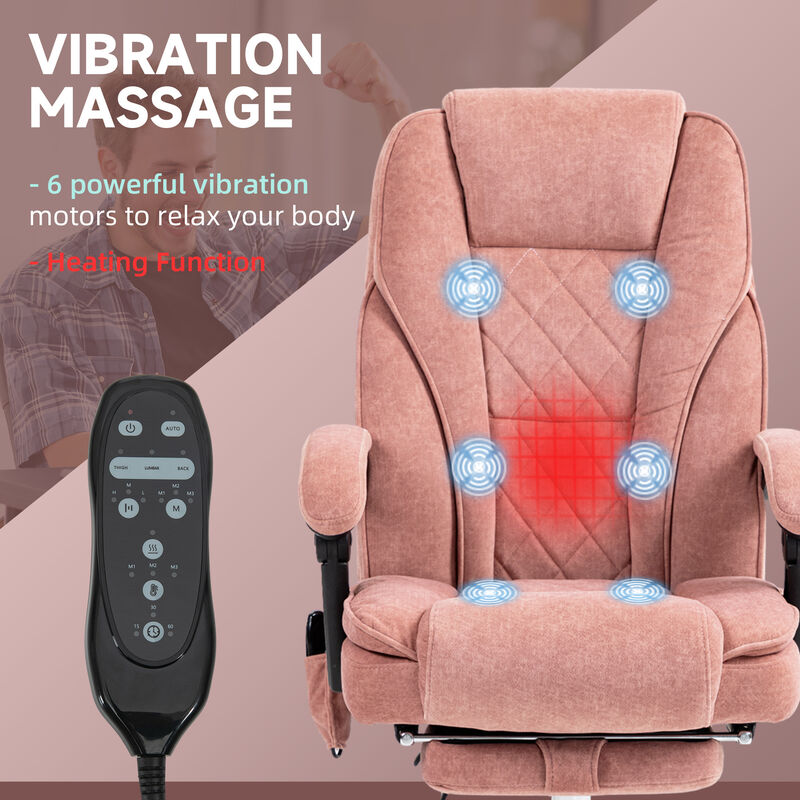 Hivvago Heated Massage Office Chair with Recline and Footrest image number 3