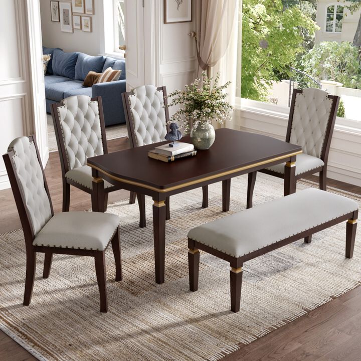 Swebax Classic Modern 6‑Piece Dining Table Set