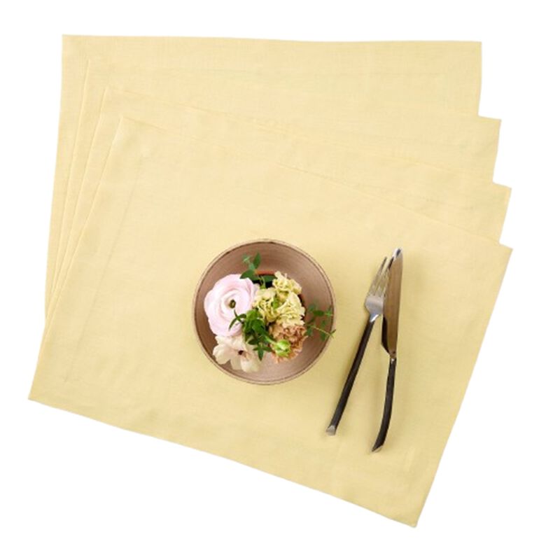 Solino Home Fete 100% Linen Placemats &ndash; Set of 4, 14 x 19 in, Machine Washable, Holiday and Everyday Dining