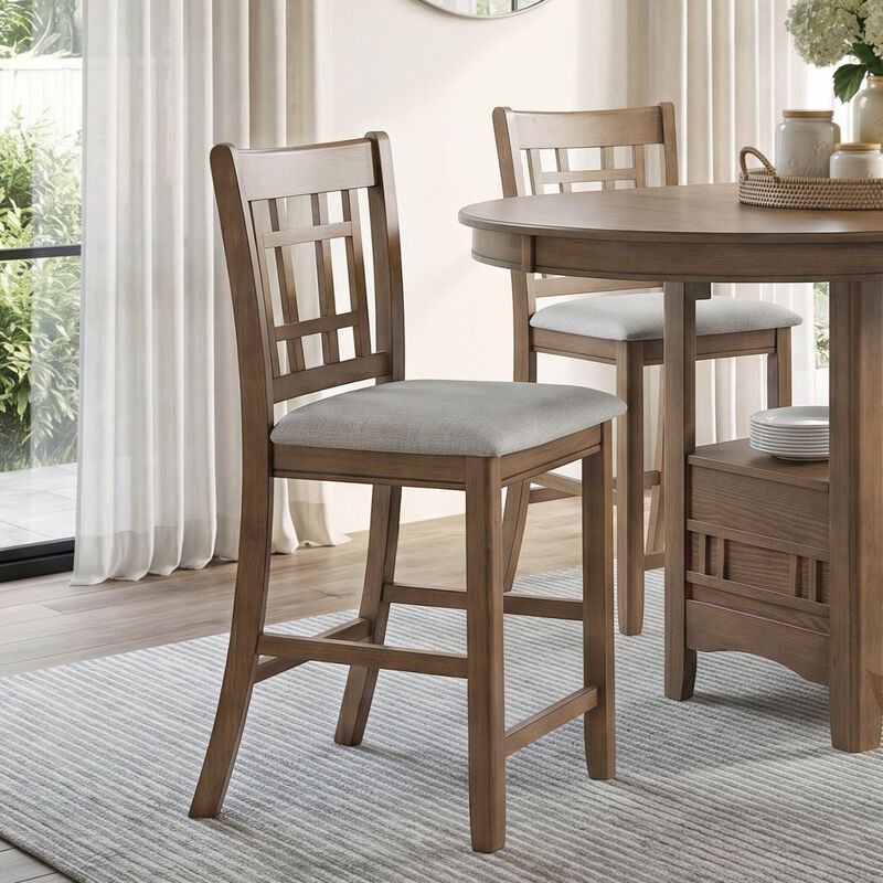 Nenkru 42"‑60" 5‑Piece Expandable Counter‑Height Dining Table Set image number 3