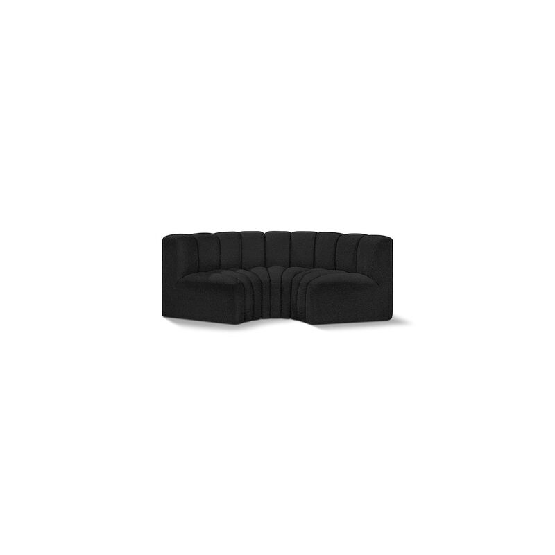 Meridian Furniture Arc Black Boucle Fabric Modular Sofa